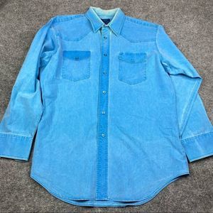 Wrangler button down blue